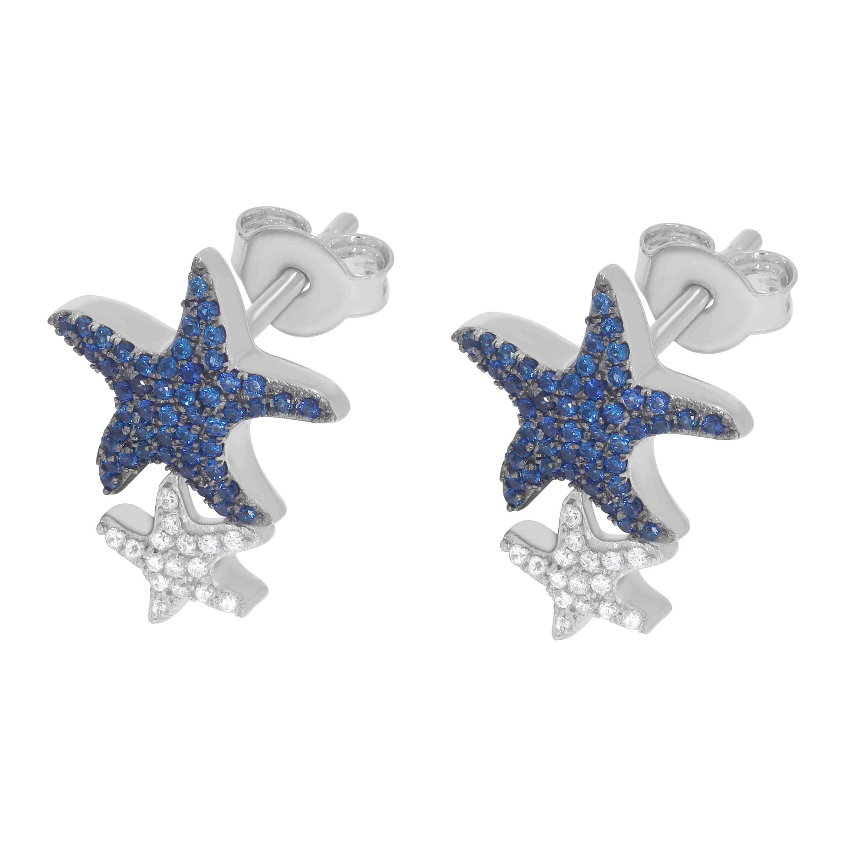 Blue Sapphire Starfish Stud Earrings ER21539A